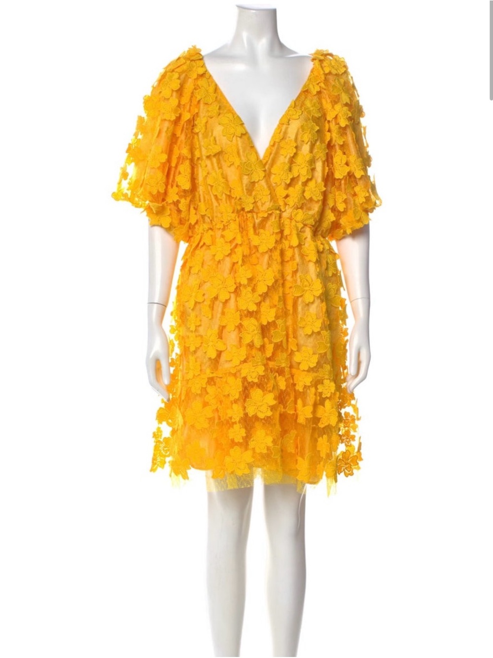 Delfi Collective Yellow Lace-Trim Dress - 3X